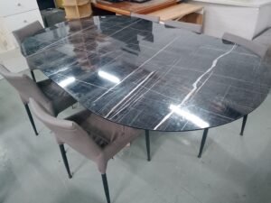 ITEM EXTENDABLE FOLDING DINNING TABLE WITH CHAIRS