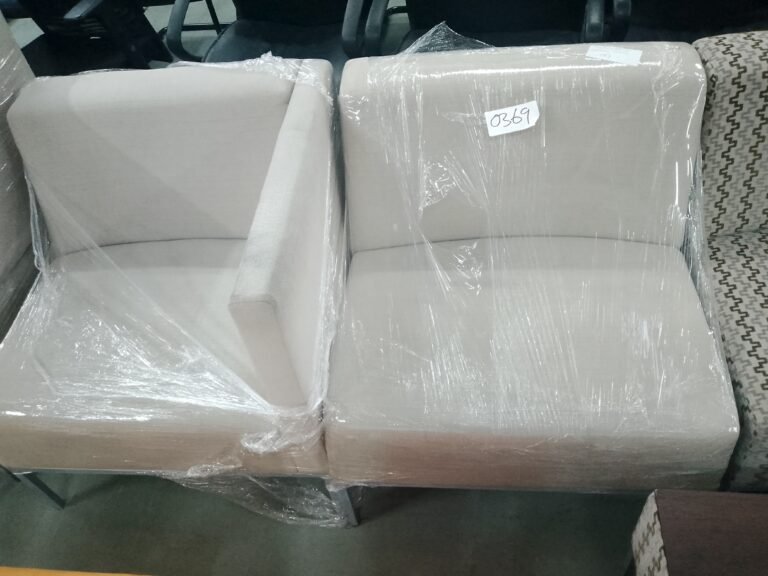 ITEM CREAM AND BROWN WAITING CHAIR 8 PIECE SET