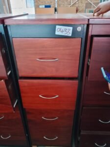 ITEM BLACK AND BROWN 4 DRAWER CABINET