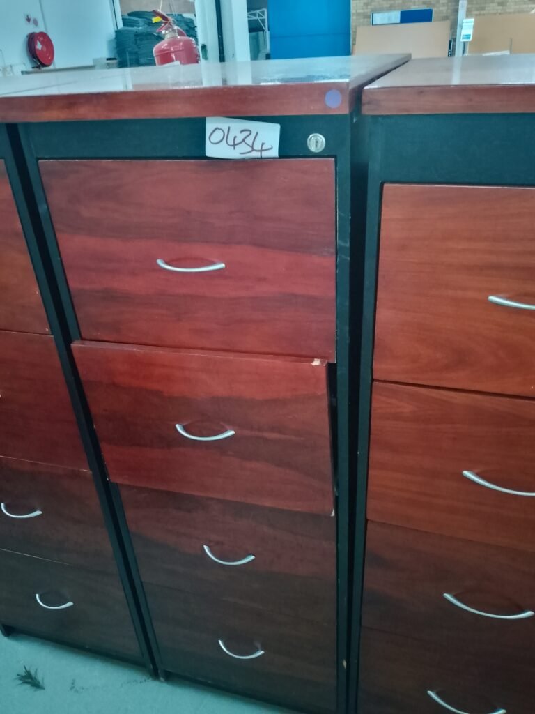 ITEM BLACK AND BROWN 4 DRAWER CABINET