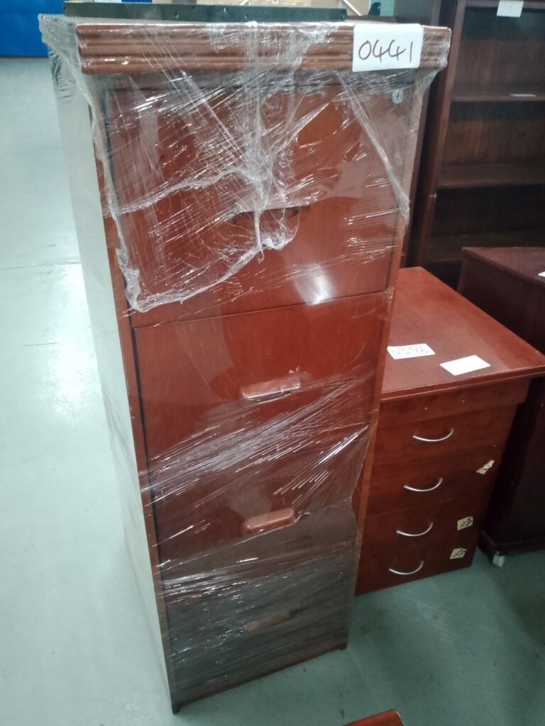ITEM BROWN WITH WOODEN HANDLES 4 DRAWER CABINET