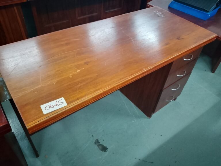 ITEM SMALL BROWN DESK WITH 4 DRAWERS