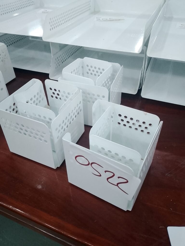 ITEM WHITE METAL PEN HOLDERS(2)