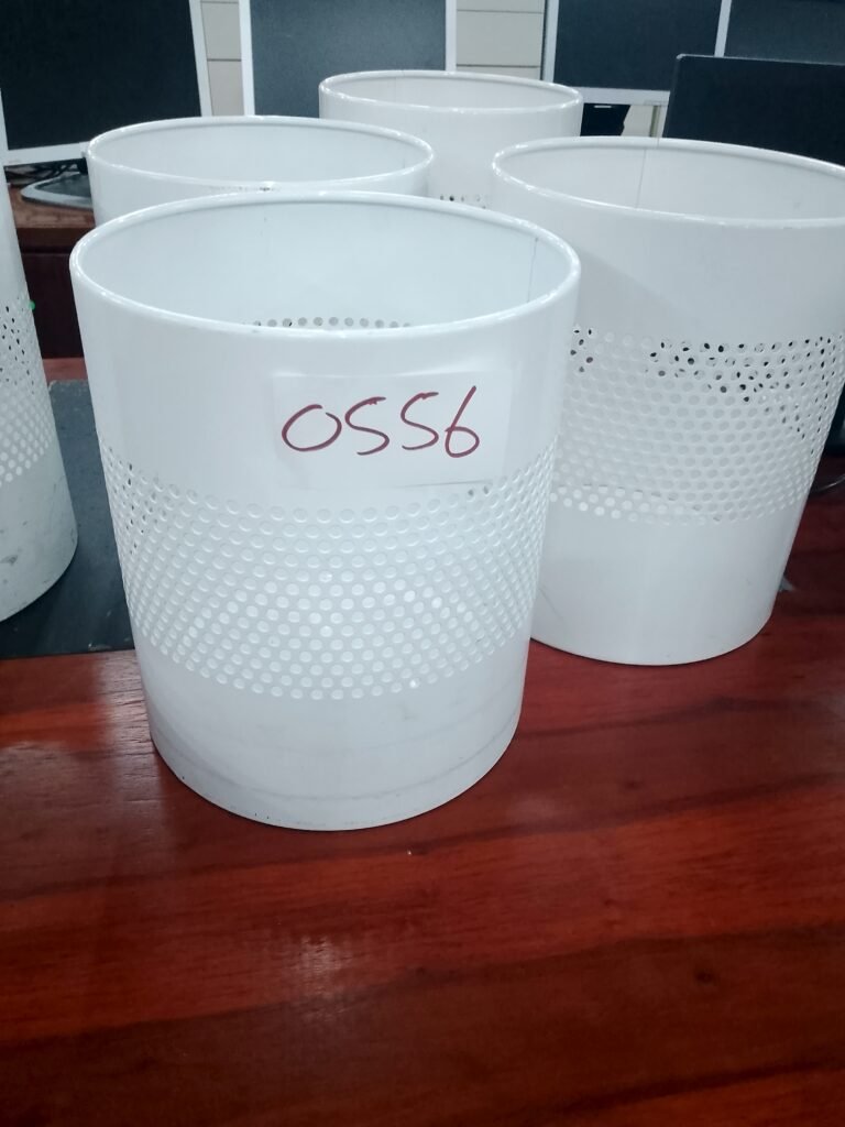 ITEM WHITE METAL DUSTBINS(5)