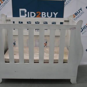 ITEM ITEM WHITE WOODEN BABY COTS