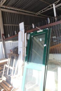 GREEN ALUMINIUM DOUBLE DOOR