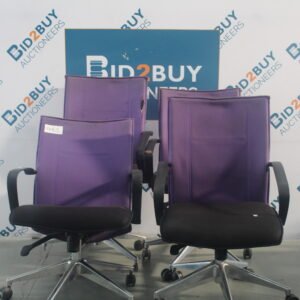 2X PURPLE AND BLACK SWIVEL CHAIR