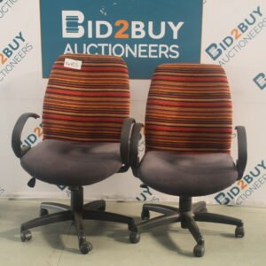 2X BLACK AND STRIPED SWIVEL CHAIR